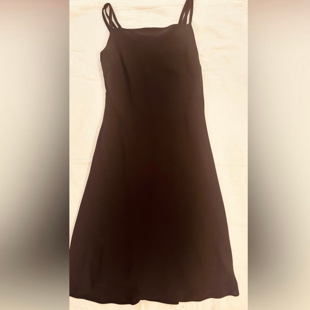 Jones Wear Black Slip Dress Midi Minimalist Size 8 - Picture 5 of 7